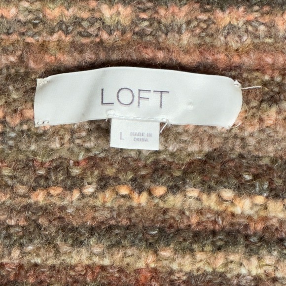 Loft Women's Acrylic Blend Pocket Fall Full Zip Fuzzy Sweater Size L - Picture 4 of 8